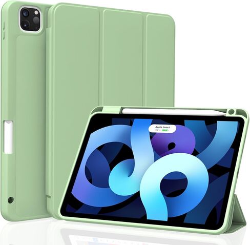 حافظة لجهاز iPad Pro 11 بوصة الجيل الرابع/الثالث/الثاني، غطاء ذكي خفيف الوزن ونحيف للنوم/الاستيقاظ التلقائي، حافظة خلفية ناعمة من مادة TPU مع حامل قلم لجهاز iPad Pro 11" 2022/2021/2020، ماتشا جرين in Kuwait