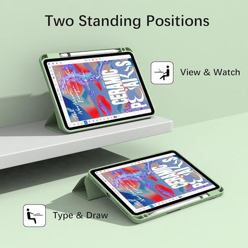 حافظة لجهاز iPad Pro 11 بوصة الجيل الرابع/الثالث/الثاني، غطاء ذكي خفيف الوزن ونحيف للنوم/الاستيقاظ التلقائي، حافظة خلفية ناعمة من مادة TPU مع حامل قلم لجهاز iPad Pro 11" 2022/2021/2020، ماتشا جرين in Kuwait