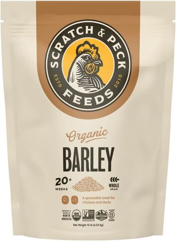 Scratch and Peck Feeds Cluckin' Good Organic Sprouting Barley Chicken Treat Supplement - 10-lbs - Soy Free, Whole Grain, Raw - 8300-10 in Saudi Arabia