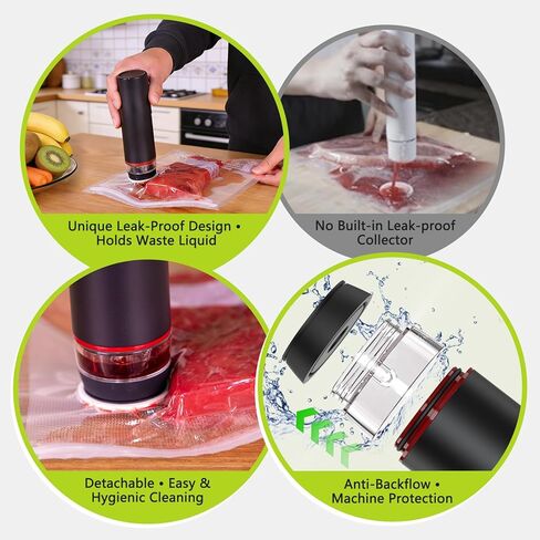 Compact Vacuum Sealer for Food, Cordless Handheld Vacuum Sealer Machine with 30 Reusable Vacuum Seal Bags, Ideal Portable Vacuum Sealer for Travel, Kitchen Meal Prep and Camping in Saudi Arabia