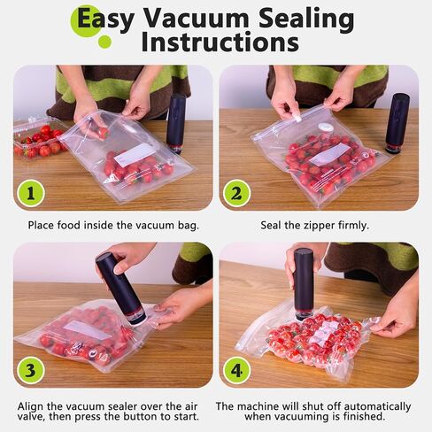 Compact Vacuum Sealer for Food, Cordless Handheld Vacuum Sealer Machine with 30 Reusable Vacuum Seal Bags, Ideal Portable Vacuum Sealer for Travel, Kitchen Meal Prep and Camping in Saudi Arabia