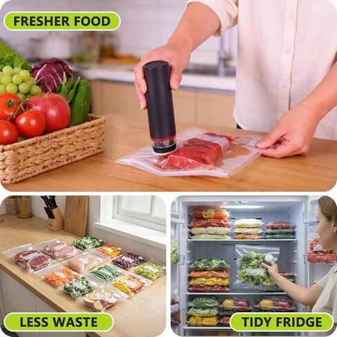 Compact Vacuum Sealer for Food, Cordless Handheld Vacuum Sealer Machine with 30 Reusable Vacuum Seal Bags, Ideal Portable Vacuum Sealer for Travel, Kitchen Meal Prep and Camping in Saudi Arabia