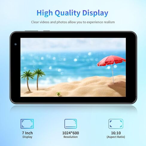 أجهزة لوحية بنظام Android 15 مقاس 7 بوصات، وذاكرة وصول عشوائي (RAM) سعة 8 جيجابايت (3+5 جيجابايت قابلة للتوسيع) قابلة للتوسيع إلى 1 تيرابايت، وواي فاي بسرعة 5 جيجا هرتز، وخمسة مراكز، وشاشة IPS، وكاميرا مزدوجة، وواي فاي بلوتوث 3500 مللي أمبير في الساعة أسو in Kuwait