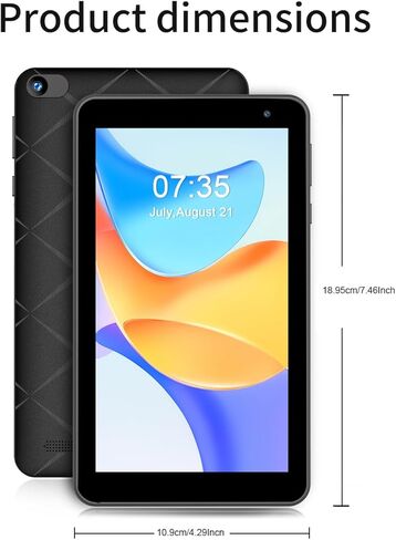 أجهزة لوحية بنظام Android 15 مقاس 7 بوصات، وذاكرة وصول عشوائي (RAM) سعة 8 جيجابايت (3+5 جيجابايت قابلة للتوسيع) قابلة للتوسيع إلى 1 تيرابايت، وواي فاي بسرعة 5 جيجا هرتز، وخمسة مراكز، وشاشة IPS، وكاميرا مزدوجة، وواي فاي بلوتوث 3500 مللي أمبير في الساعة أسو in Kuwait