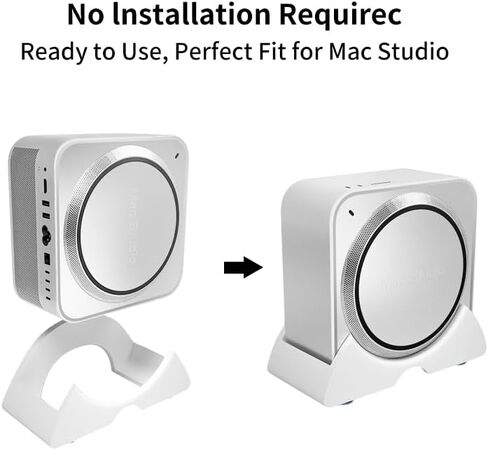 حامل Mac Studio لأجهزة M4/M2/M1 (2022–2024)، حامل سطح المكتب الرأسي يعمل على تحسين تدفق الهواء والتبريد، تصميم موفر للمساحة مع قاعدة مضادة للانزلاق - أبيض in Saudi Arabia