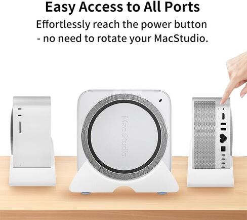 حامل Mac Studio لأجهزة M4/M2/M1 (2022–2024)، حامل سطح المكتب الرأسي يعمل على تحسين تدفق الهواء والتبريد، تصميم موفر للمساحة مع قاعدة مضادة للانزلاق - أبيض in Saudi Arabia
