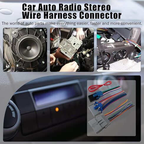 Xspeedonline Aftermarket Radio Wiring Harness Kit - Male Female Plug, 12V Power Red Wire, Fit for Chevrolet Silverado 2007 Classic Models ONLY in Saudi Arabia