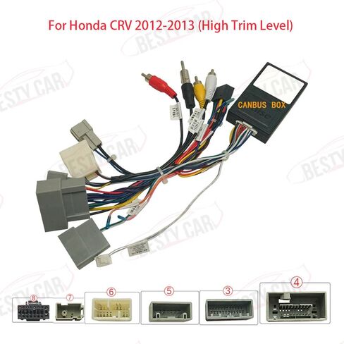 16pin Car Radio Stereo Power Retrofit Wiring Harness fits for Honda CRV 2010-2013 2.4L with Big screeen High Trim Level, Support Factory Navigation, OEM Backup Camera, Steering Wheel Control and USB in Saudi Arabia