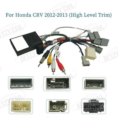 16pin Car Radio Stereo Power Retrofit Wiring Harness fits for Honda CRV 2010-2013 2.4L with Big screeen High Trim Level, Support Factory Navigation, OEM Backup Camera, Steering Wheel Control and USB in Saudi Arabia