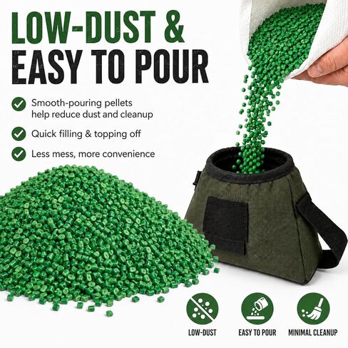 Eco-Friendly Green Pellets for Shooting Bag Fill (14 lbs) Odorless Bag Filler for Rifle Rest/Sandbag, Water-Resistant, Easy Pour, Reusable, Lightweight Alternative to Sand in Saudi Arabia