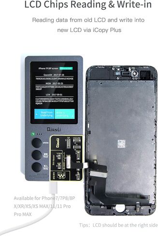 Qianli 3 في 1 iCopy Plus 2.1 لهاتف iPhone 7/8/8P/X/XR/XS/XSMAX/11 Pro Max LCD/مبرمج نقل EEPROM وبطارية/لوحة إضاءة in Kuwait