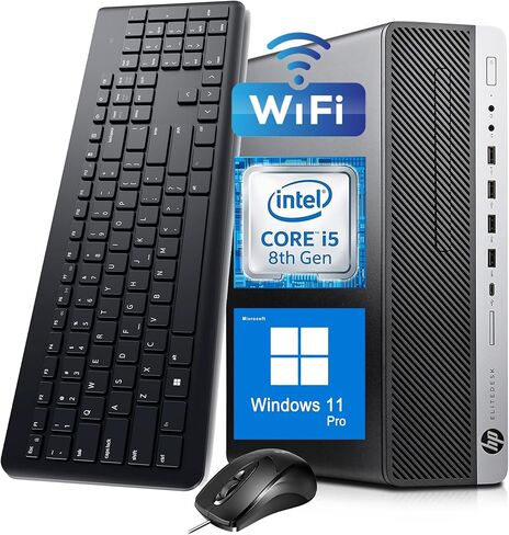 كمبيوتر مكتبي HP EliteDesk 800 G4 SFF Win11 Pro، Intel Quad Core i5-8500، ذاكرة الوصول العشوائي DDR4 سعة 32 جيجابايت، SSD 512 جيجابايت، DisplayPort، RJ-45، WiFi، بلوتوث (متجدد) in Kuwait
