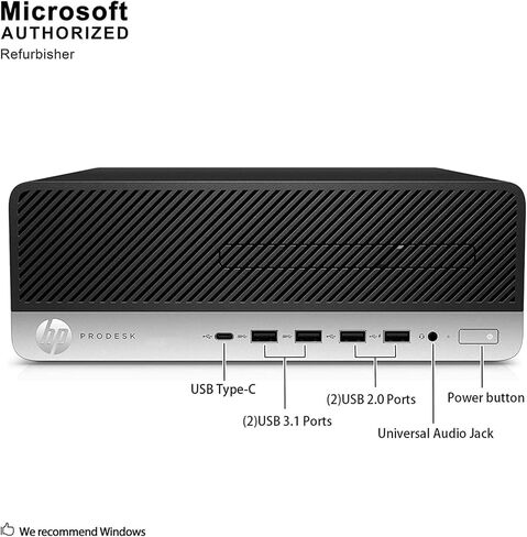 كمبيوتر مكتبي HP EliteDesk 800 G4 SFF Win11 Pro، Intel Quad Core i5-8500، ذاكرة الوصول العشوائي DDR4 سعة 32 جيجابايت، SSD 512 جيجابايت، DisplayPort، RJ-45، WiFi، بلوتوث (متجدد) in Kuwait