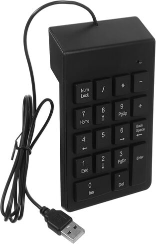 KALLORY Wired USB Mechanical Number Pad 19-Key Numeric Keypad for Laptop Accounting Finance Portable Keyboard with Cable Compatible with PC Systems in Saudi Arabia