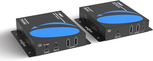 موسع OREI 4K HDBaseT 3.0 USB-C KVM - 230 قدمًا فوق Cat6a/7، 18 جيجابت في الثانية، HDR، USB 2.0، RS-232، PoC in Kuwait