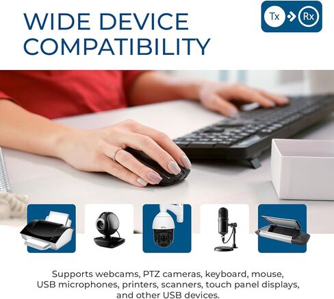 موسع OREI 4K HDBaseT 3.0 USB-C KVM - 230 قدمًا فوق Cat6a/7، 18 جيجابت في الثانية، HDR، USB 2.0، RS-232، PoC in Kuwait