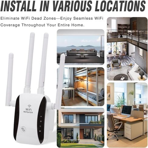 WiFi Repeater for Home, Wirelees WiFi Signal Booster, Wide Cover Internet Extender, Stable Portable Signal Amplifier in Saudi Arabia