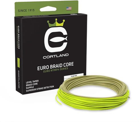Cortland Line Euro Nymph Braid Core Fly Line, Sage Green/Chartreuse 90 FT, .022" - Level in Saudi Arabia
