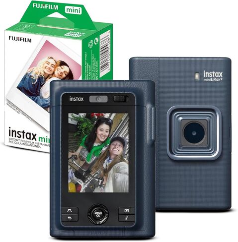 كاميرا Fujifilm Instax Mini LiPlay+ وكاميرا فورية وطابعة (أزرق منتصف الليل) مع حزمة فيلم مزدوج (20 تجربة) in Saudi Arabia