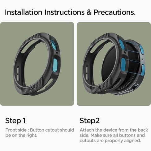 Spigen Liquid Air مصمم لساعة Samsung Galaxy Watch 8 مقاس 44 ملم، غطاء مرن خفيف الوزن من مادة TPU (2025) - أسود مطفي in Saudi Arabia