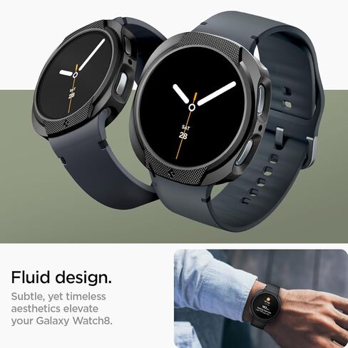 Spigen Liquid Air مصمم لساعة Samsung Galaxy Watch 8 مقاس 44 ملم، غطاء مرن خفيف الوزن من مادة TPU (2025) - أسود مطفي in Saudi Arabia