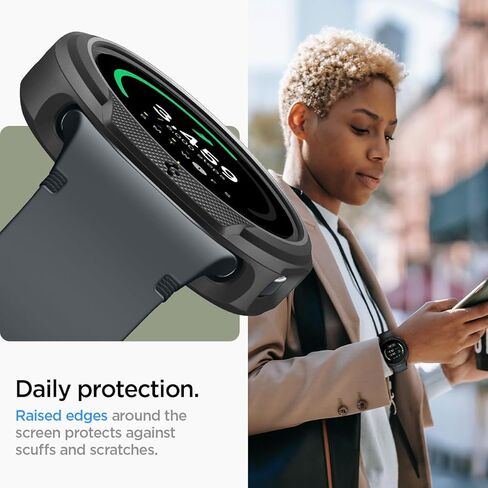 Spigen Liquid Air مصمم لساعة Samsung Galaxy Watch 8 مقاس 44 ملم، غطاء مرن خفيف الوزن من مادة TPU (2025) - أسود مطفي in Saudi Arabia
