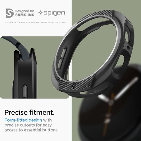 Spigen Liquid Air مصمم لساعة Samsung Galaxy Watch 8 مقاس 44 ملم، غطاء مرن خفيف الوزن من مادة TPU (2025) - أسود مطفي in Saudi Arabia