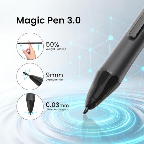 DIGIDRAW Magic Pen 3.0 Replacement Stylus, 730K High Sensitivity, Dual Side Programmable Keys, 13g Ultra-Light, Compatible with T410 /T610 /TW410 /TW610 Drawing Tablets in Saudi Arabia
