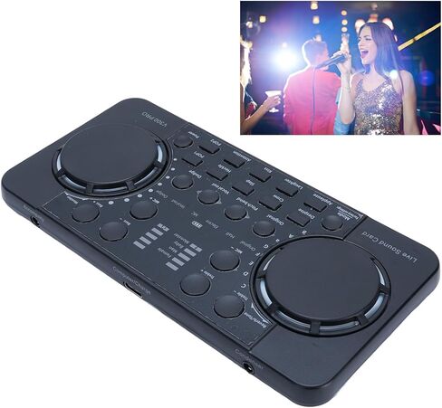 Live Sound Card Mixer, Bluetooth 4.0 Wireless Noise Reduction Sound Card with Dual Phone Connection and Smart Noise Control, for PC Karaoke Live Streaming Podcast in Saudi Arabia