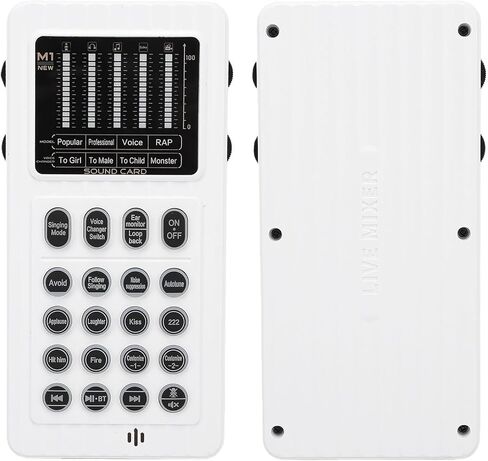 Yoidesu Portable Voice Changer, Bluetooth Sound Card with Voice Changing Effects 8 Modes 10 Level Pitch Adjustment, with Colorful LED Light Effect, for Smartphones Computers in Saudi Arabia