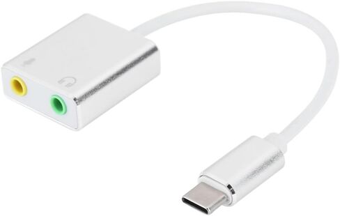 بطاقة صوت خارجية 7.1 - محول صوت وميكروفون USB من النوع C إلى 3.5 ملم مع غلاف من سبائك الألومنيوم للألعاب والموسيقى والتوصيل والتشغيل in Kuwait