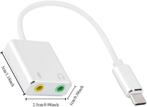 بطاقة صوت خارجية 7.1 - محول صوت وميكروفون USB من النوع C إلى 3.5 ملم مع غلاف من سبائك الألومنيوم للألعاب والموسيقى والتوصيل والتشغيل in Kuwait