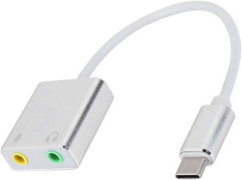 بطاقة صوت خارجية 7.1 - محول صوت وميكروفون USB من النوع C إلى 3.5 ملم مع غلاف من سبائك الألومنيوم للألعاب والموسيقى والتوصيل والتشغيل in Kuwait