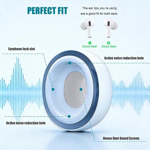 SIXFU 4 Sizes of Ear Tip Replacement Compatible with AirPod Pro and AirPods Pro 2 Ear Tips with Portable Storage Box & Cleaning Kit, Noise Reduction Hole & Dense Dust Guard Screen(XS/S/M/L)-White in Saudi Arabia