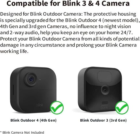 3 عبوات من Tonton مثبتة على الحائط لكاميرا Blink Outdoor 4 (الجيل الرابع) وBlink Outdoor 3 (الجيل الثالث)، حافظة واقية مقاومة للطقس مع دعامة تثبيت قابلة للتعديل 360 درجة، ملحقات كاميرا الأمان، أسود in Saudi Arabia