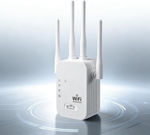 معزز إشارة موسع WiFi، نطاق AC1200Mbps ثنائي النطاق (5.8 جيجا هرتز/2.4 جيجا هرتز)، معزز WiFi مع منفذ إيثرنت يصل إلى 12880 قدم مربع لأكثر من 105 جهاز، مع 4 هوائيات تغطية 360 درجة in Saudi Arabia
