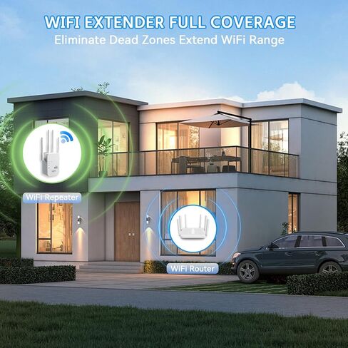 معزز إشارة موسع WiFi، نطاق AC1200Mbps ثنائي النطاق (5.8 جيجا هرتز/2.4 جيجا هرتز)، معزز WiFi مع منفذ إيثرنت يصل إلى 12880 قدم مربع لأكثر من 105 جهاز، مع 4 هوائيات تغطية 360 درجة in Saudi Arabia