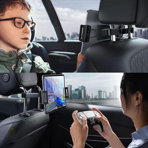Flexible Car Headrest Tablet Mount Holder Seat Back Tablet Holder 360° Rotate for Tablets Headrest Bracket in Saudi Arabia