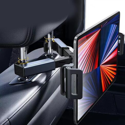 Flexible Car Headrest Tablet Mount Holder Seat Back Tablet Holder 360° Rotate for Tablets Headrest Bracket in Saudi Arabia