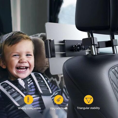 Flexible Car Headrest Tablet Mount Holder Seat Back Tablet Holder 360° Rotate for Tablets Headrest Bracket in Saudi Arabia