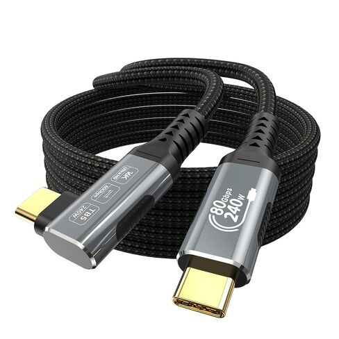 كابل USB 4 16K لكابل Thunderbolt 5 بطول 6.6 أقدام، يصل إلى 120 جيجابت في الثانية و240 وات، كابل USB C إلى USB C مجدول ممتاز بسرعة 80 جيجابت في الثانية، متوافق مع Thunderbolt 4/3، USB4، MacBook M5 Pro، iPhone 17/16/15 in Kuwait