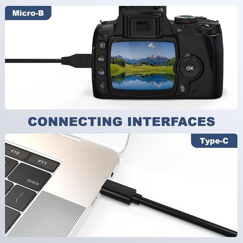 Sqrmekoko UC-E14 USB-C to Micro B USB 3.0 Camera Cable for Nikon D850 D810 D800 D800E D800A D5 D500 & Canon EOS 5D Mark IV 5DS 5DSR 7D Mark II 1DX II, 5Gbps Data Transfer & Fast Charging Cord, 3.3FT in Saudi Arabia