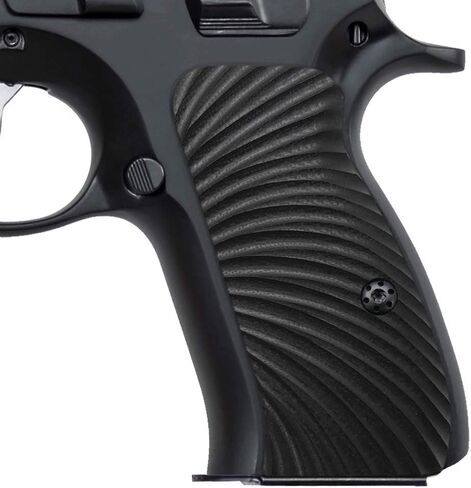 Cool Hand G10 Grips for CZ 75/85 Compact, CZ P-01, P100, C100, Tristar T100, CZ PCR, CZ 75 D, Black Gun Grips Screws Included, Sunburst Texture, Thickness 1/4" in Saudi Arabia