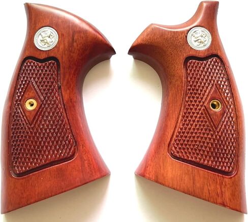 مقابض مسدس من الخشب الصلب متوافقة مع إطار Smith and Wesson K/L، مسدسات بمؤخرة مستديرة، تصميم متقلب، تصميم كلاسيكي فاخر مصنوع يدويًا in Kuwait