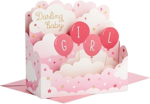 Hallmark Paper Wonder Pop Up Baby Shower Card for Baby Girl (Nursery), 799RZW1036 in Saudi Arabia