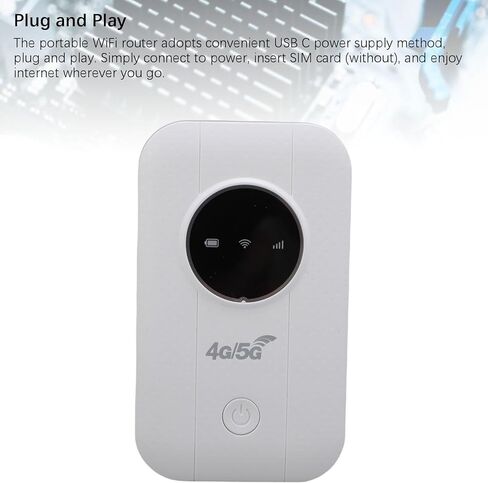 4G 5G Portable WiFi Hotspot,300Mbps High Speed Mobile Router with SIM Card Slot,4G LTE USB Modem Supports 10 Connected Devices for Travel in Saudi Arabia