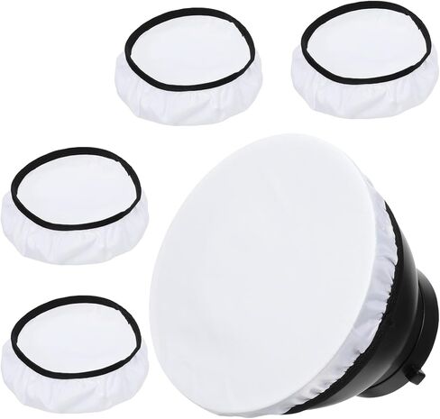 7 Inch Light Diffuser Sock, Soft White Cloth Lamp Cover, for 5.5 to 7 Inch Studio Strobe Reflectors, Ring Light, Flash, Wedding Photography, Video Shooting(4pcs) in Saudi Arabia
