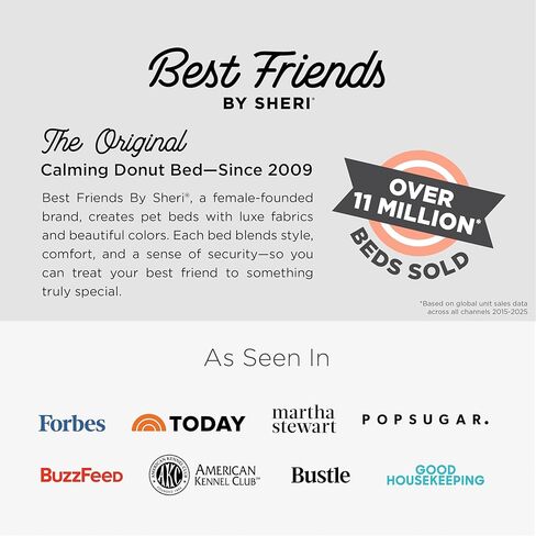 Best Friends by Sheri The Original Calming Donut Cat and Dog Bed in Shag Fur Denim, Large 36" in Kuwait