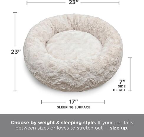 Best Friends by Sheri The Original Calming Donut Cat and Dog Bed in Shag Fur Denim, Large 36" in Kuwait