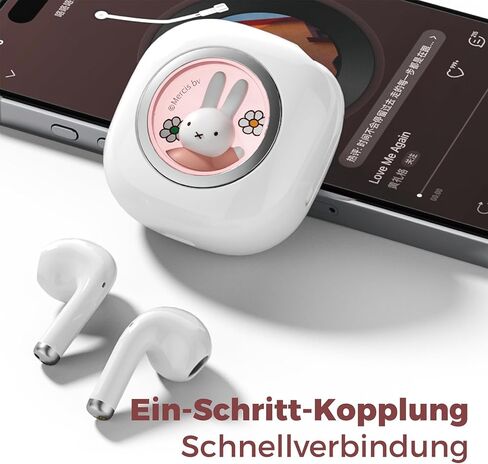 Miffy Bluetooth 5.3 Earbuds-Pro - IPX5 مقاومة للماء، عناصر تحكم باللمس، علبة حديدية ثلاثية الأبعاد رائعة قابلة لإعادة الاستخدام. (وردي) in Kuwait